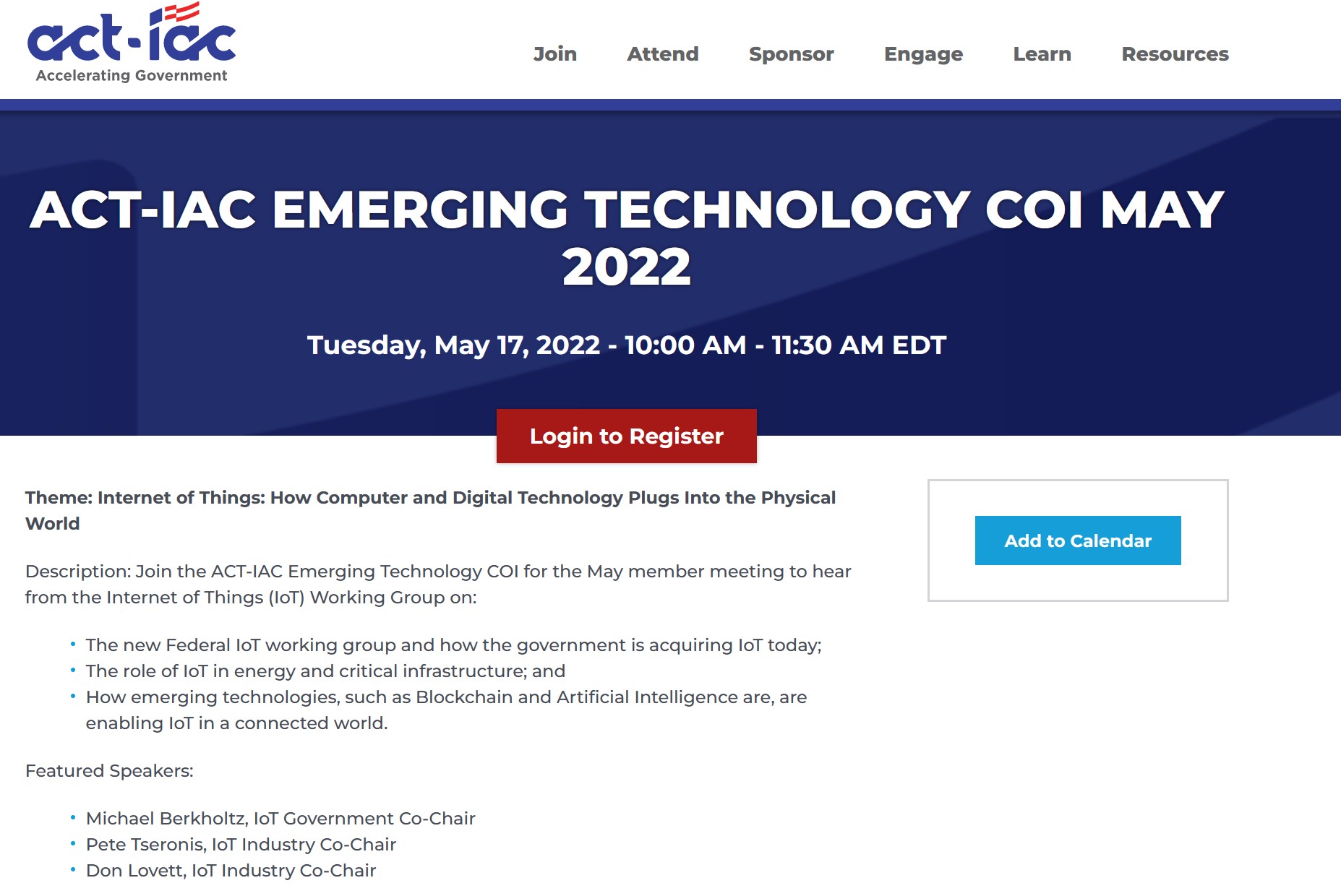 Description Join the ACTIAC Emerging Technology COI hear from the